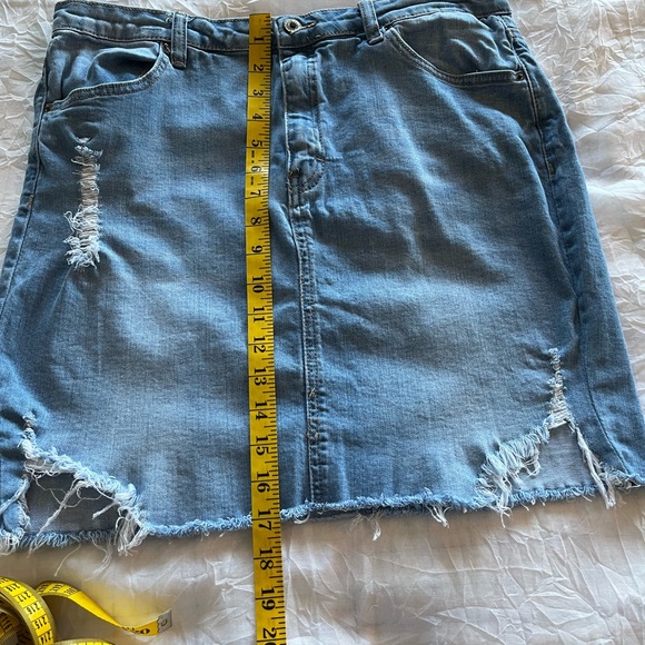Wax Jeans Los Angeles Shred Denim Mini Skirt - Picture 3 of 6